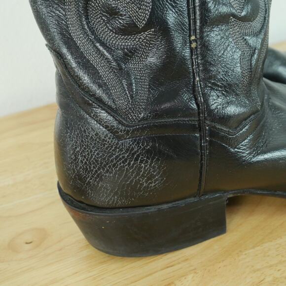 Dan Post Western Boots Black Leather Men’s 11 D Mexico Cowboy Embroidered main image 15